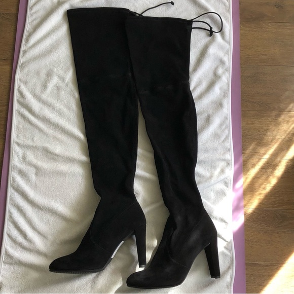 Stuart Weitzman Black Highland Over the Knee Boots Size 10.5 - Picture 1 of 7